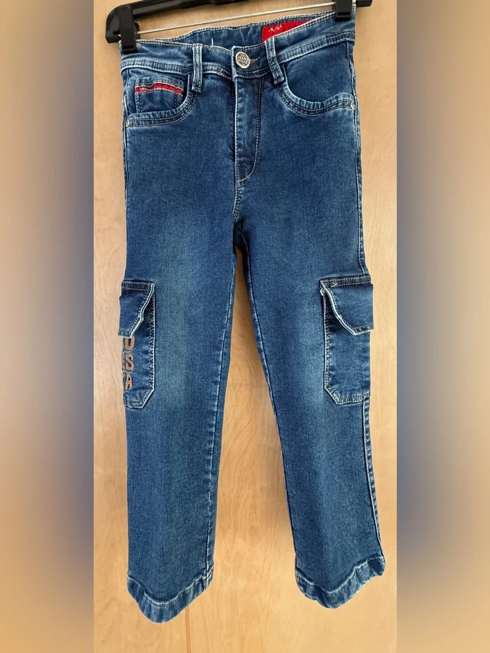 Rare Archival EVISU Kids Lot 2001 Multi-Pocket Cargo Jeans - Vintage Size 32
